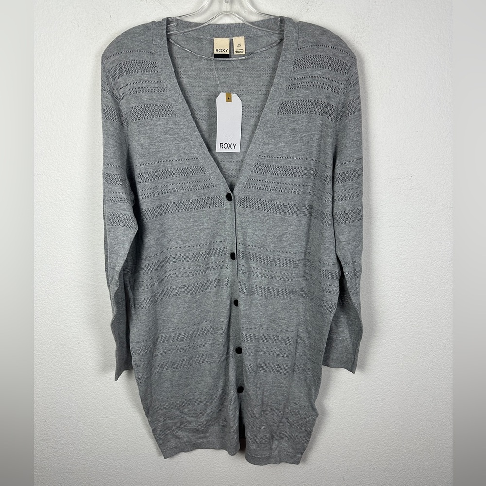 Roxy Tropic Lifestyle Mid Length Cardigan for Women’s Large Heritage Heather NEW